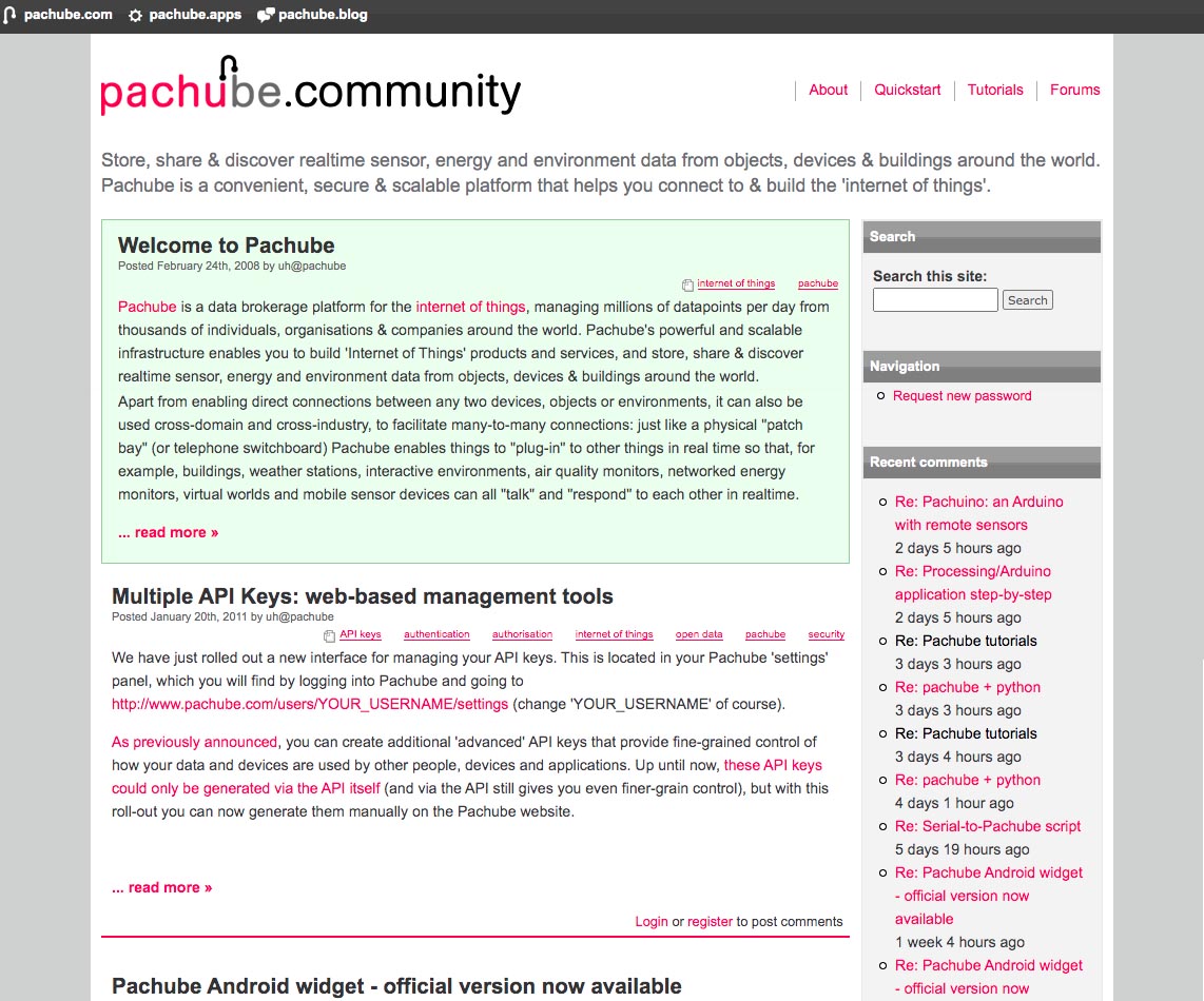 Pachube community, 2011