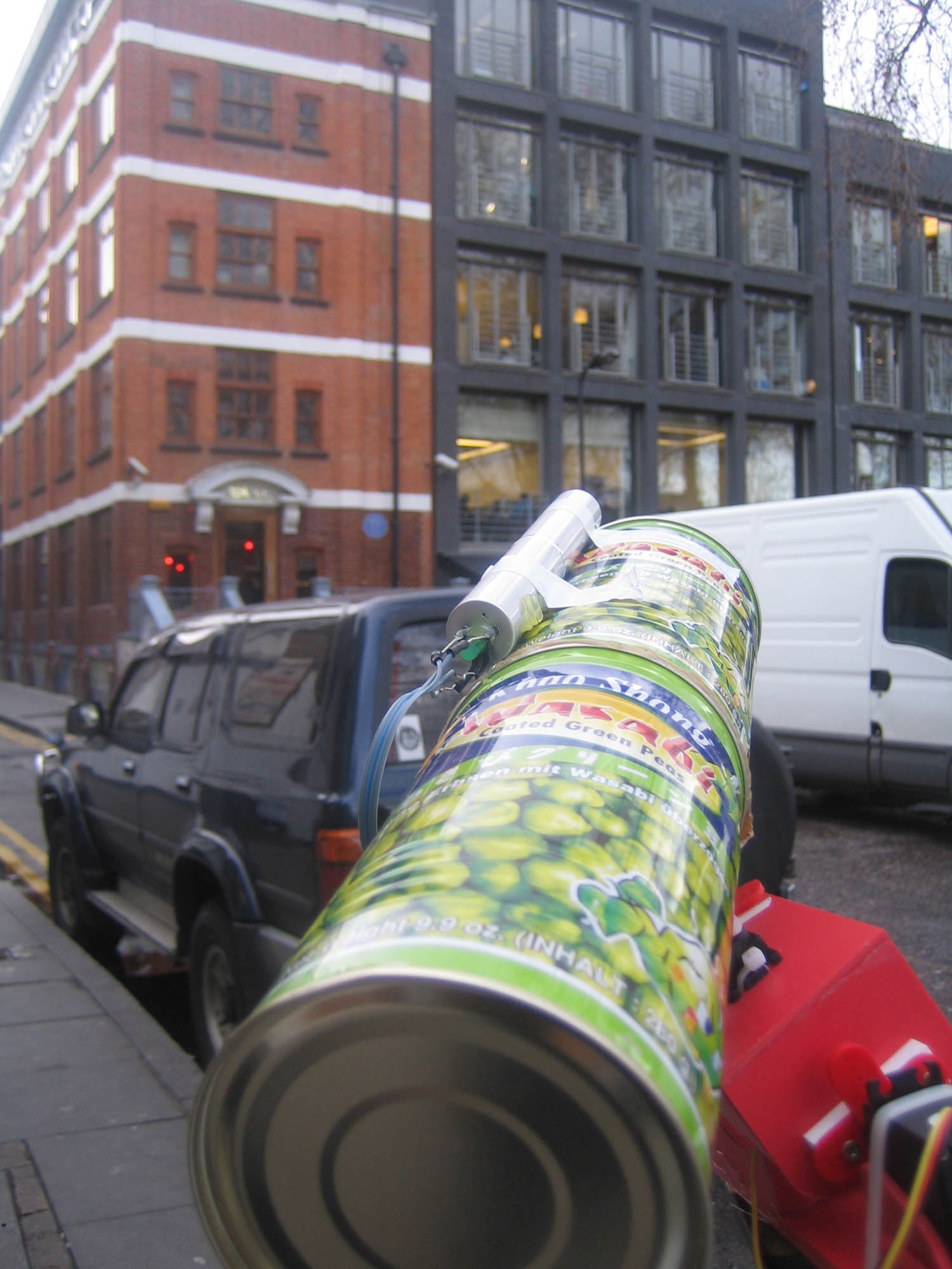 Wifi Camera pointing at a building to capture wifi image