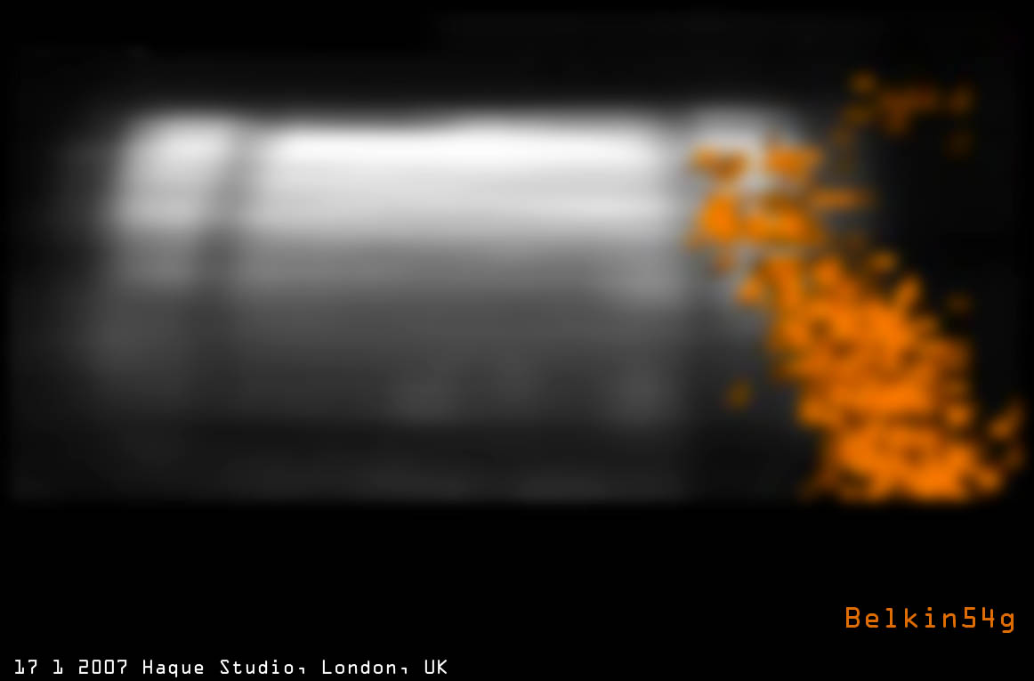 Wifi networks seeping into Haque Studio from neighbours below - B&W background image is captured by light sensor